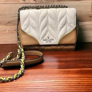 Kate Spade New York Briar Lane quilted mini Emelyn crossbody beige & white dove 